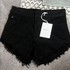 KanCan Black Frayed Jean Shorts bin 1